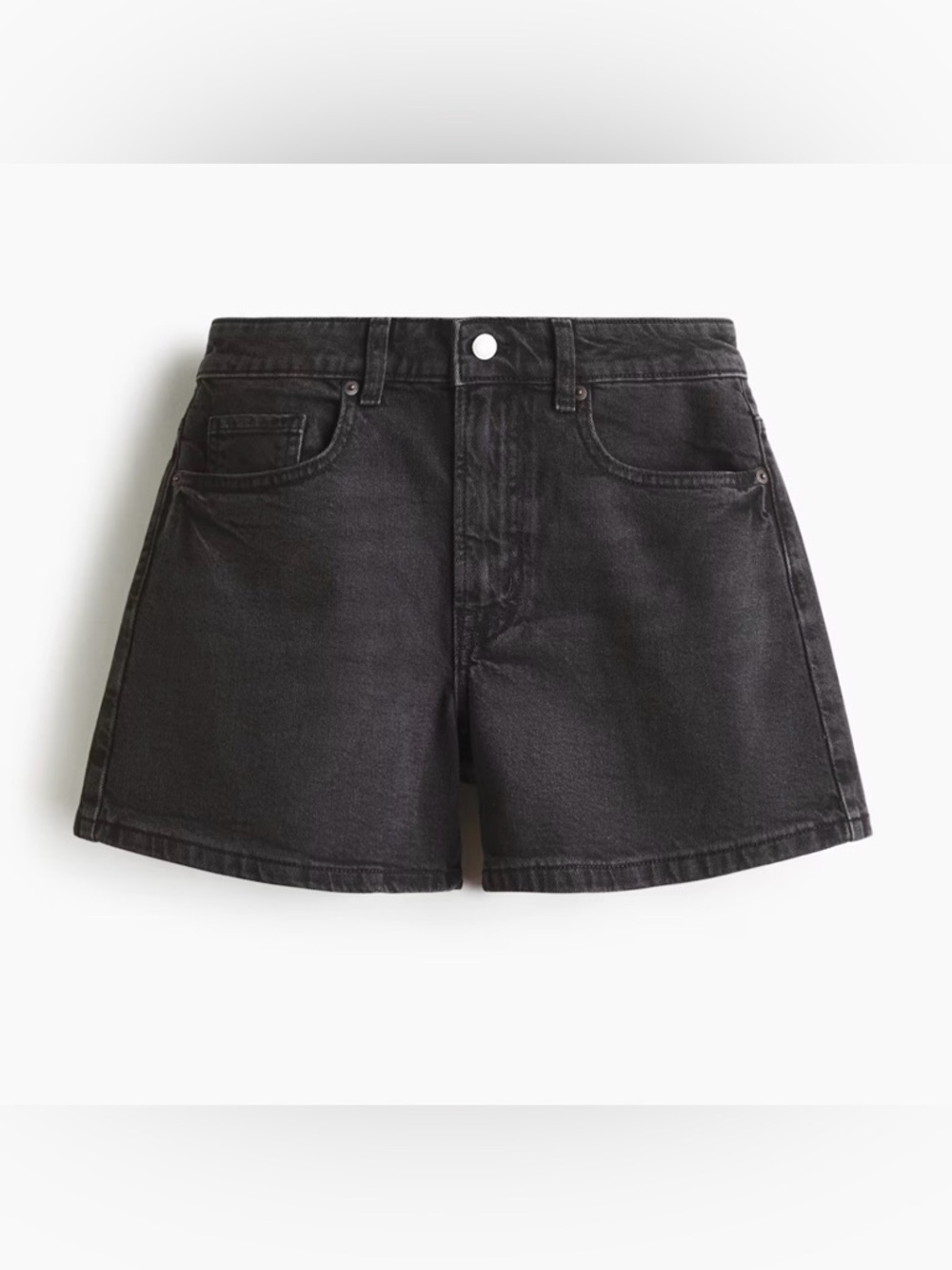 H&M Black Denim High-Rise Jean Shorts